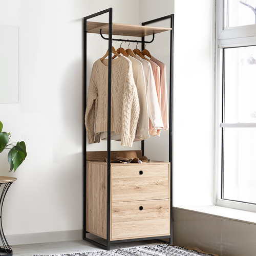 Open wardrobe store with drawers